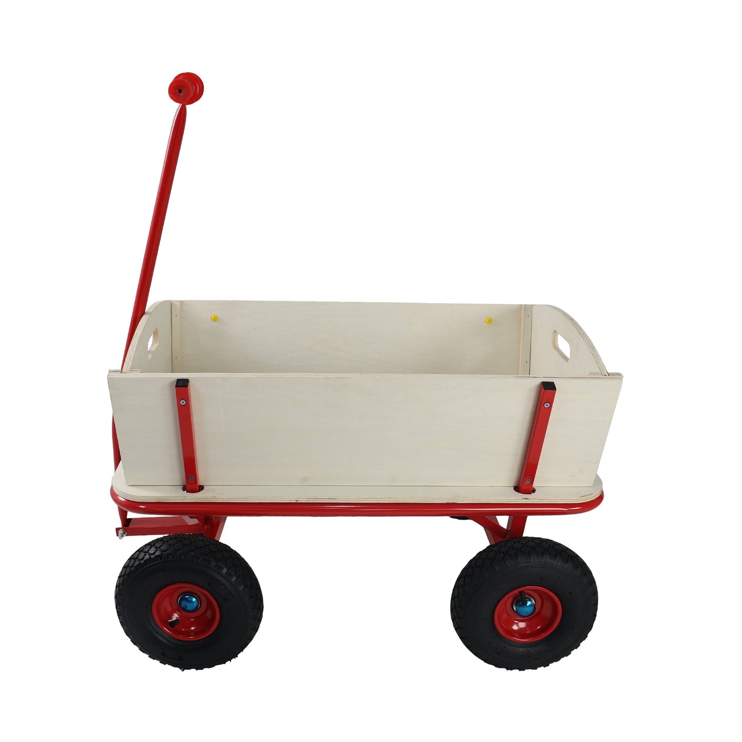 Wooden Children's Outdoor Stroller with Four-Wheel Design