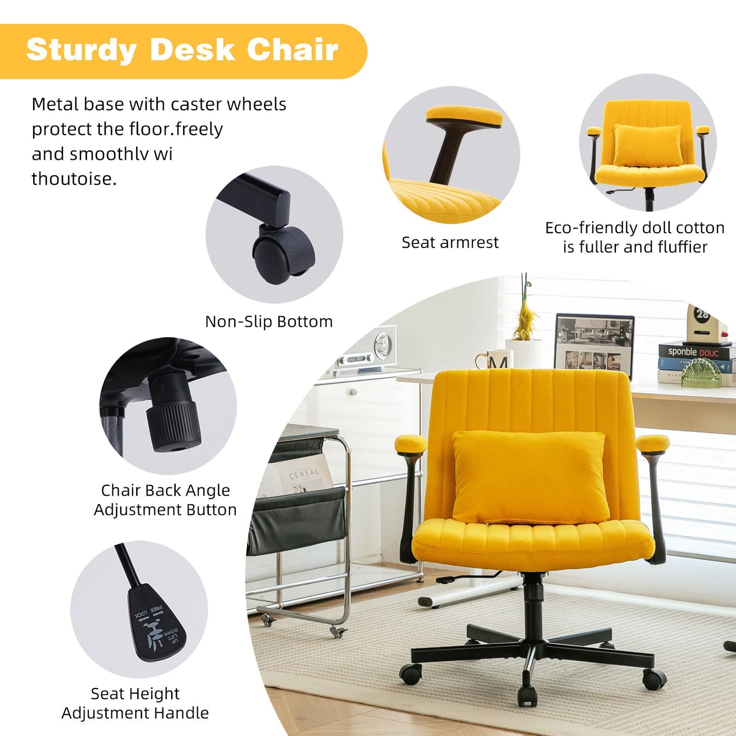 Criss Cross Armrest Office Chair With Wheels