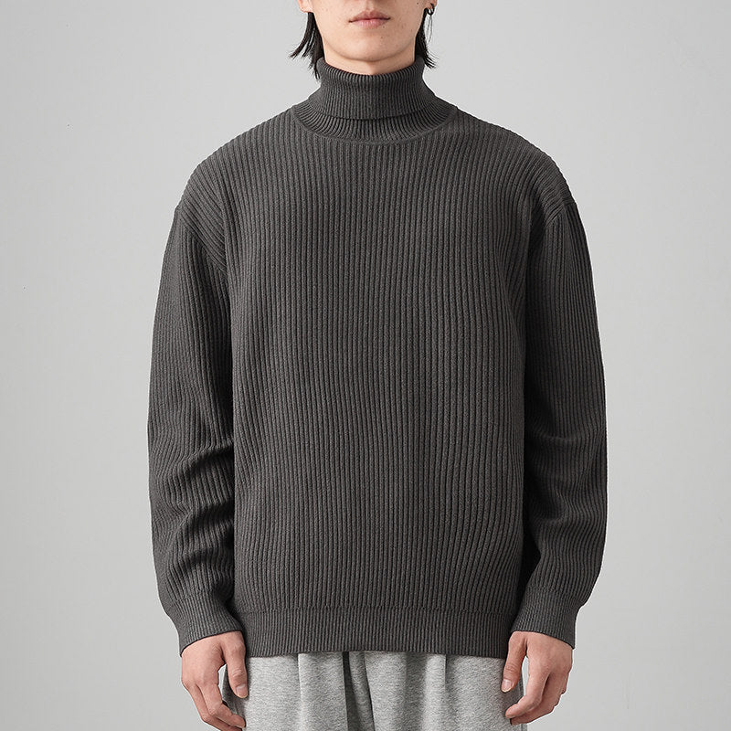 Autumn Winter Solid Color Loose Fit Thick Warm Inner Knit Base Layer