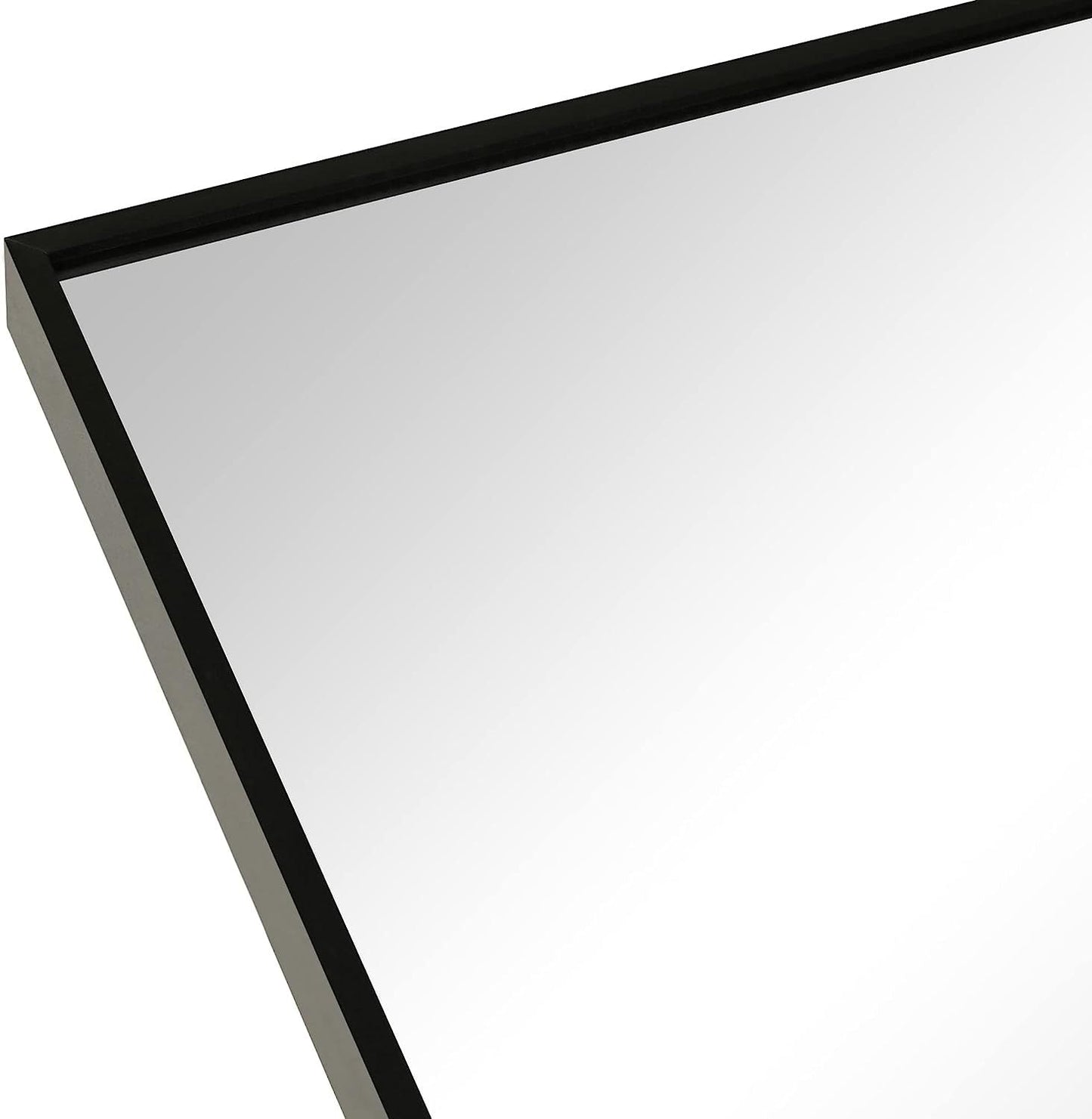 24x36 Inch Black Metal Framed Arched Bathroom Mirror