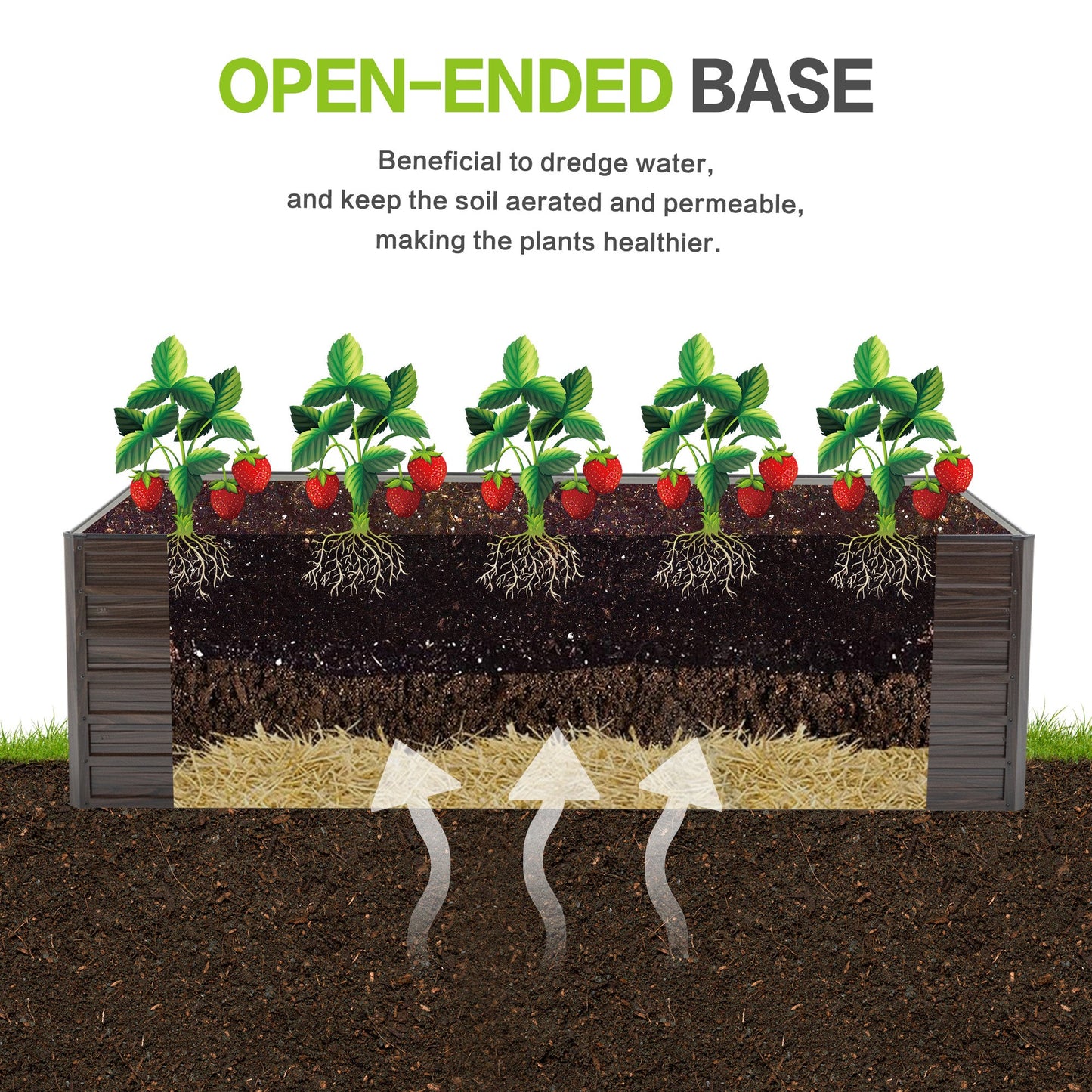Woodgrain Aesthetic & Metal Strength: 8x4x2FT Galvanized Raised Garden Bed Kit