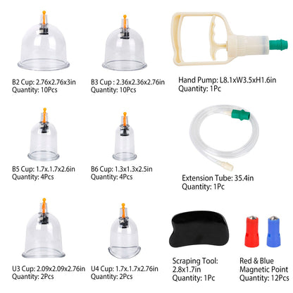32 Cups Chinese Massage Therapy Cupping Set Body Vacuum Suction Kit Acupoint Massage Kit