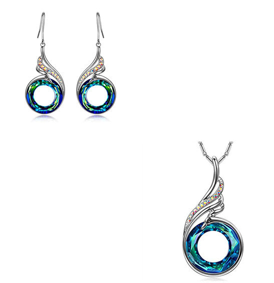 New Product Valentine's Day Phoenix Necklace Colorful Crystal Peacock