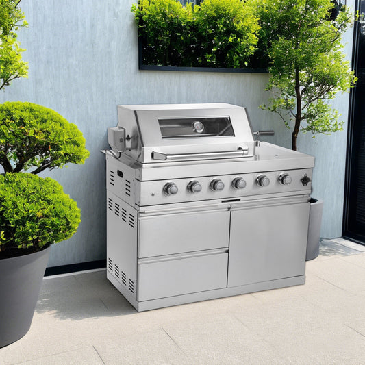 Gas Grill Four Burners Stainless Steel Outdoor Kitchen Island