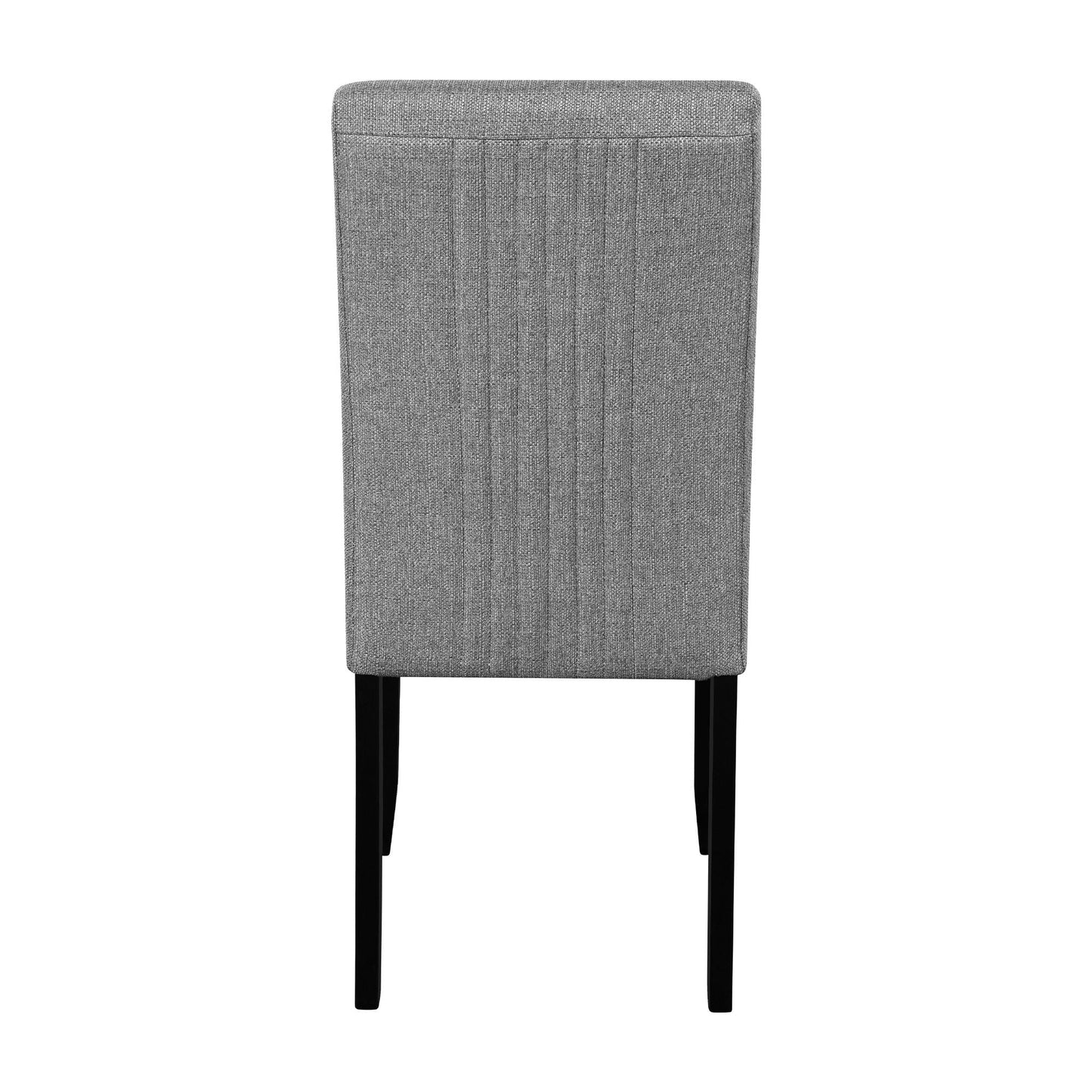 5 Piece Round Dining Table Set, Dining Table And 4 Upholstered Chairs For Dining Room, Kitchen Room, Living Room - White / Gray