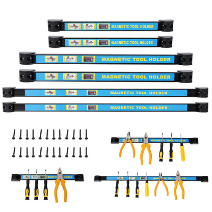 Heavy Duty Magnetic Tool Holder Set with Versatile Lengths – Steel, 6-Pack