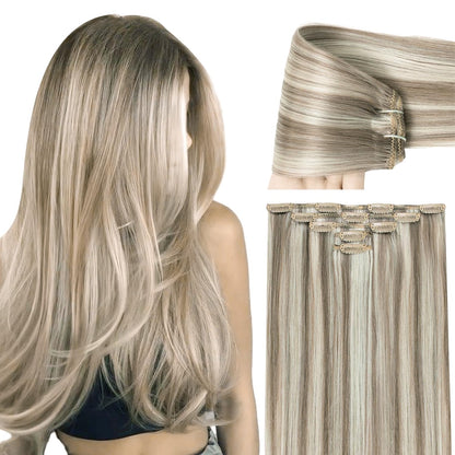 VIP Clip Extensions / Silky Straight 18" (140 g) - ClipeX System