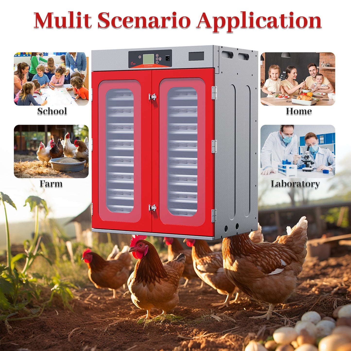 1000-Egg Commercial Cabinet Incubator – Digital Poultry Hatcher