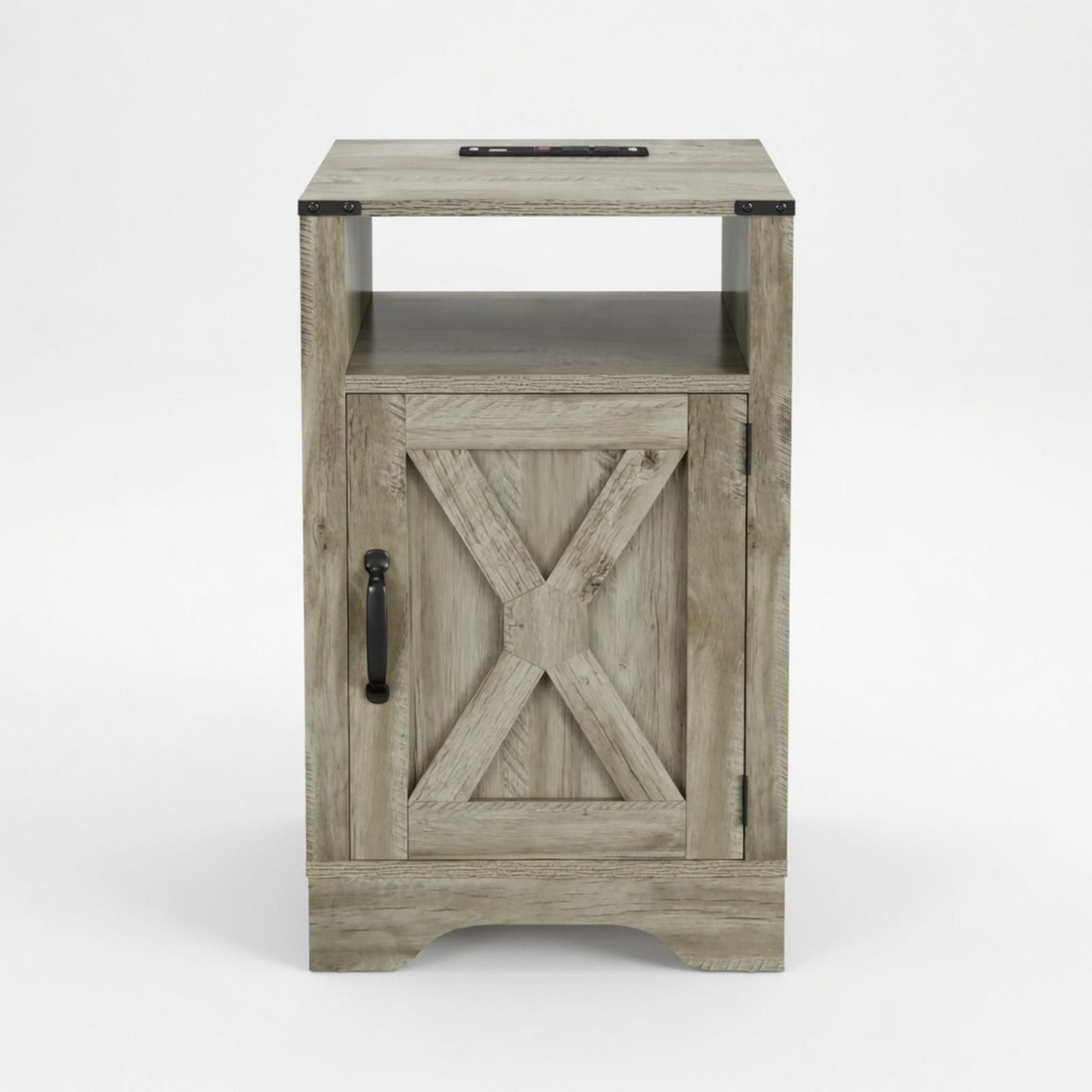 Farmhouse Nightstand, Charging Station & Storage