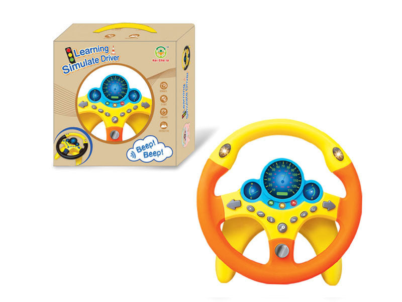 Sound and light  toy simulation steering wheel