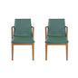 Dining Chairs (Set of 2) - Green / Walnut