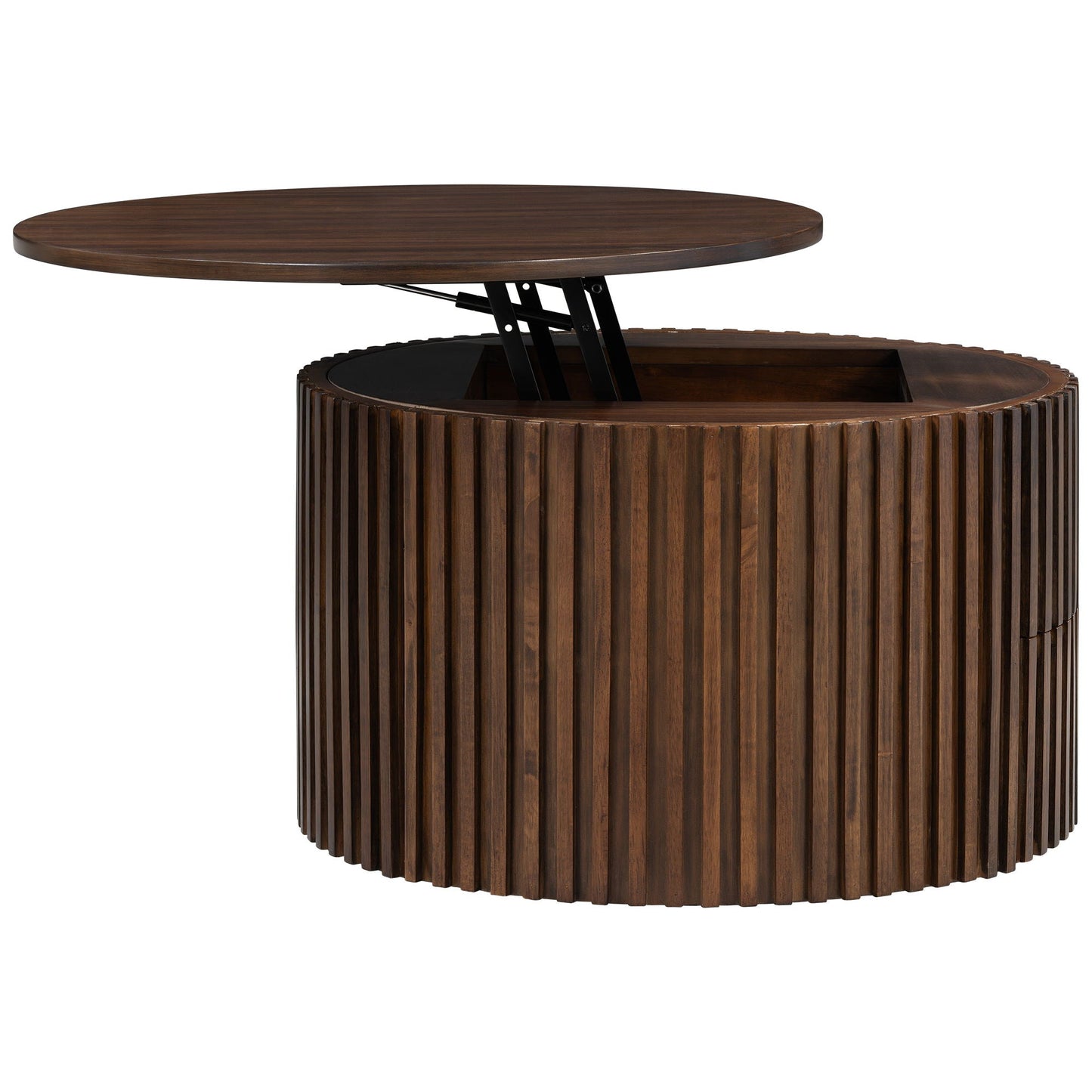 Round Lift Top Coffee Table With Hidden Storage For Living Room