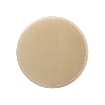 Edward 17.5" Round Upholstered Ottoman with Bullion Fringe