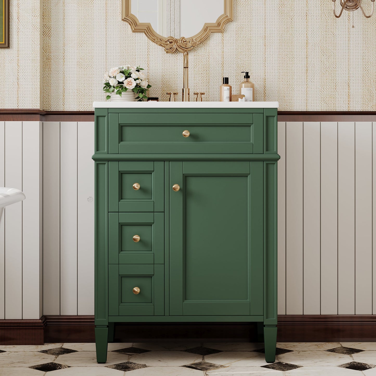 24'' Bathroom Vanity with Top Sink and Storage Cabinet