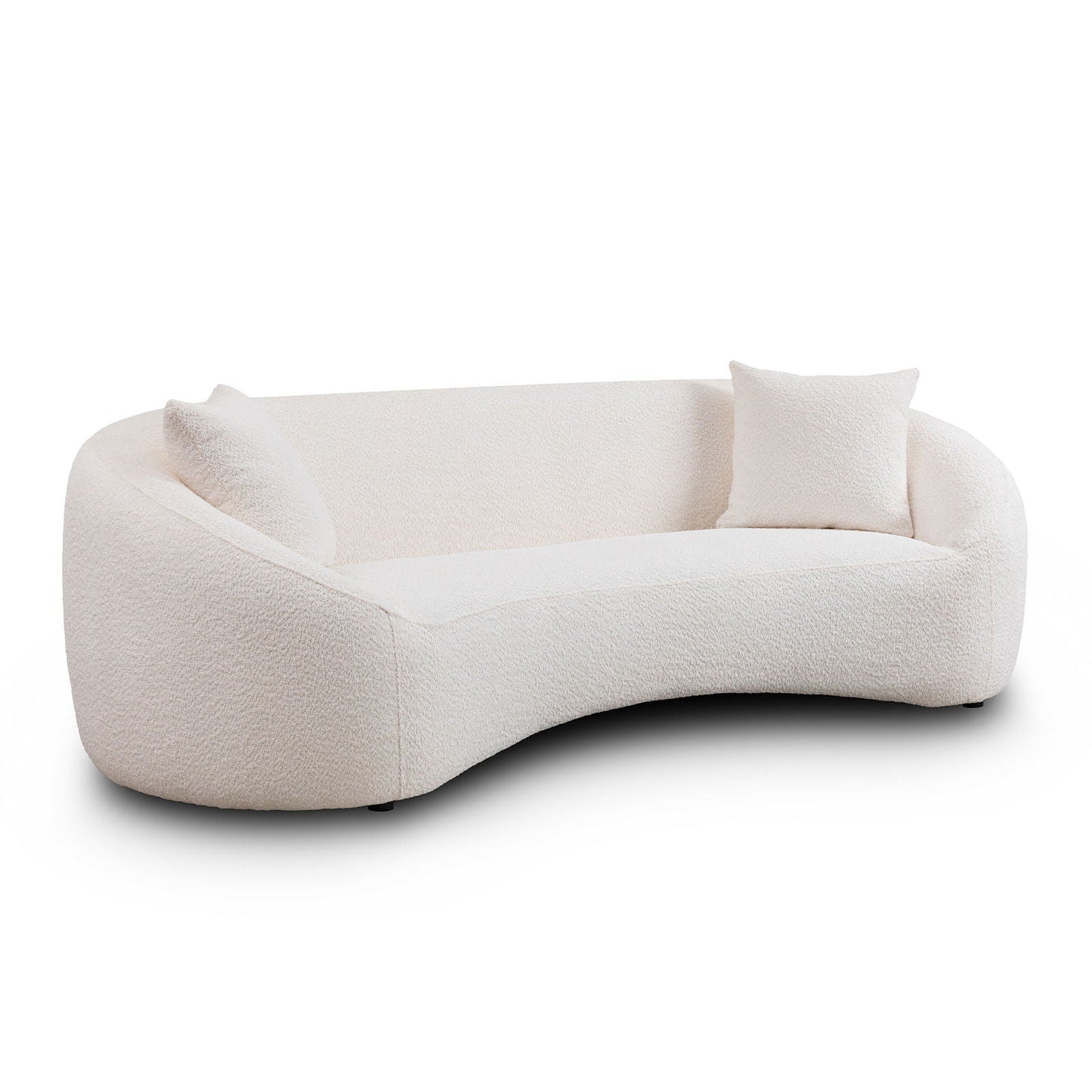 Curved 3 Seater Sofa For Living Room - White
