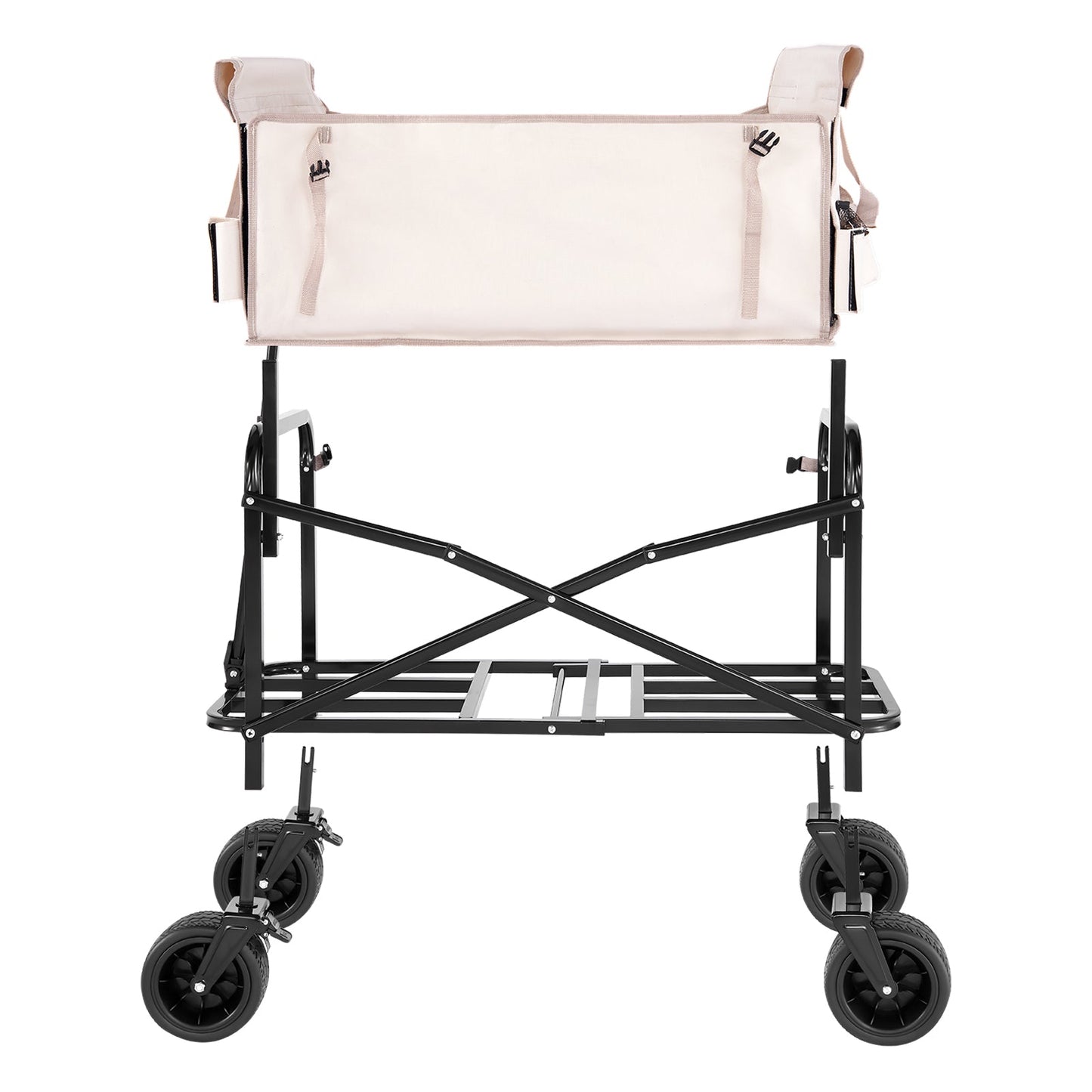 Foldable Wagon Cart Converts to Bench 550lb Load & 220L Utility Wagon for Camp