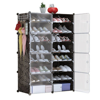 8-Tier Shoe Rack Organizer with Transparent Doors, 32 Pairs