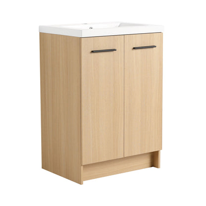 Floating Bathroom Vanity With Sink, Wall Mounted Double Door Storage
