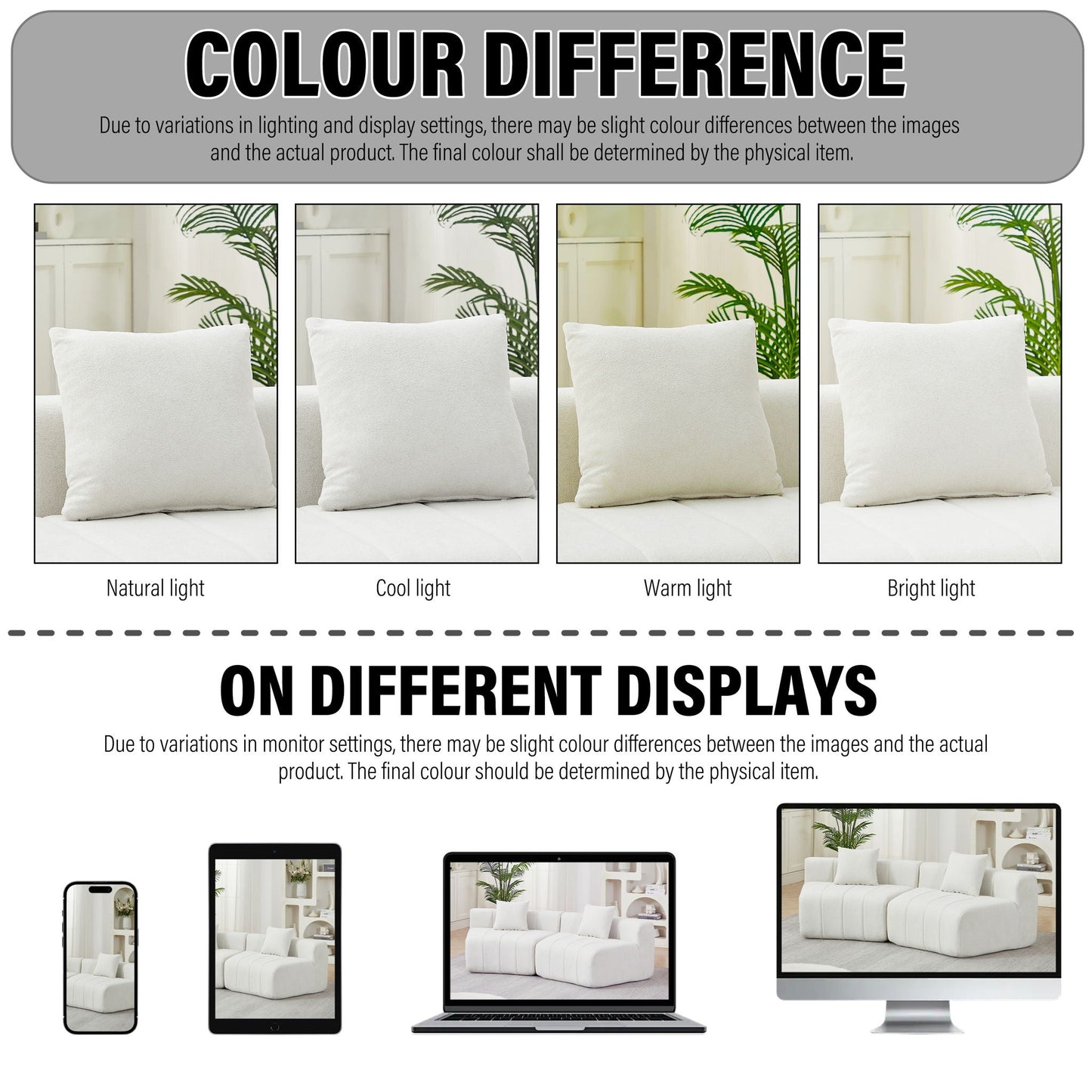 Modular Sectional Sofa With 2 Pillows, Symmetrical Design