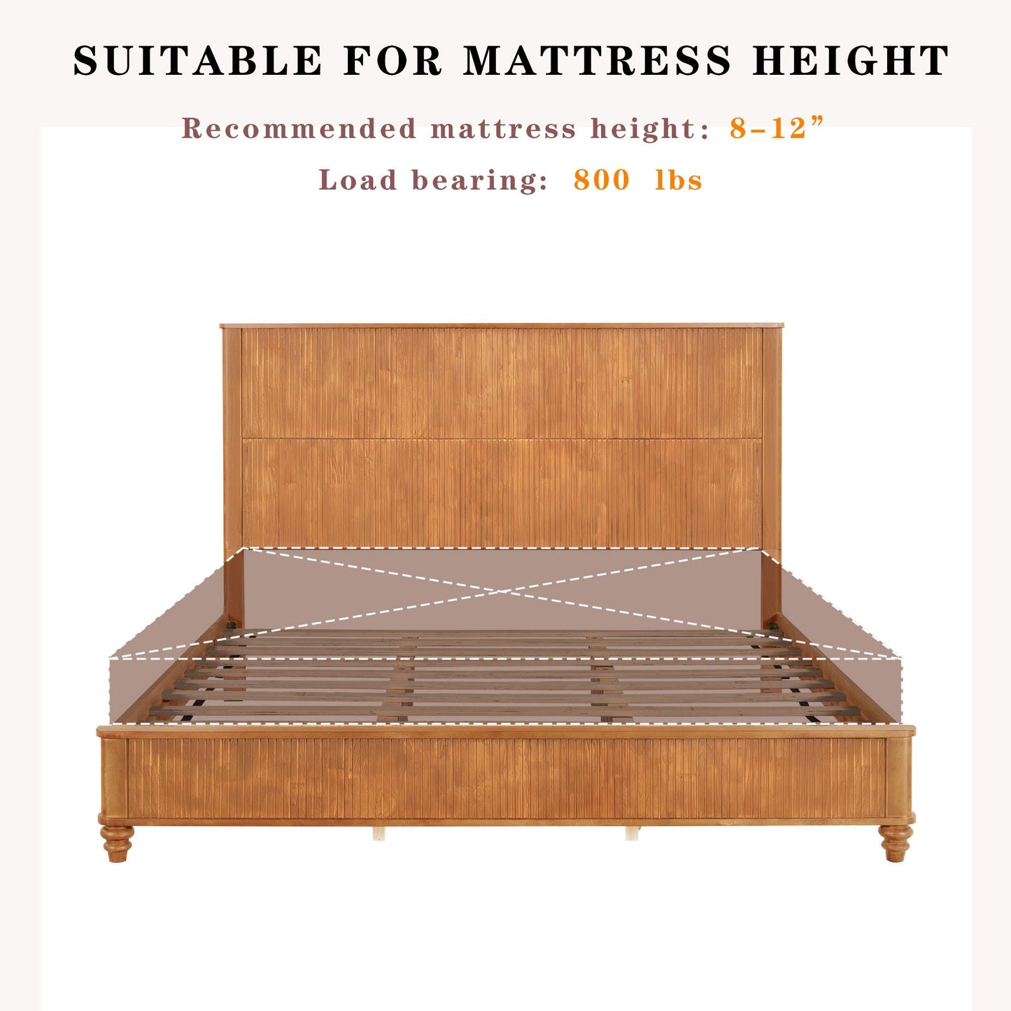 Platform Bed Frame With Tall Headboard