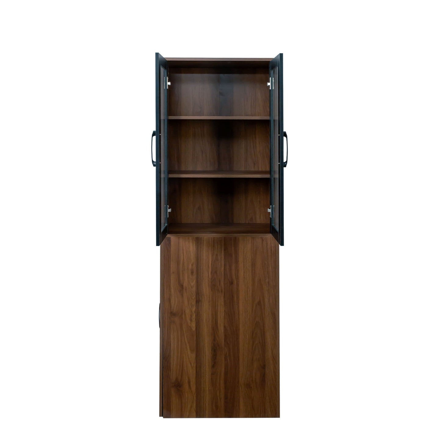 70.87" High Display Storage Cabinet with Multi-Tier Shelves and Glass Doors