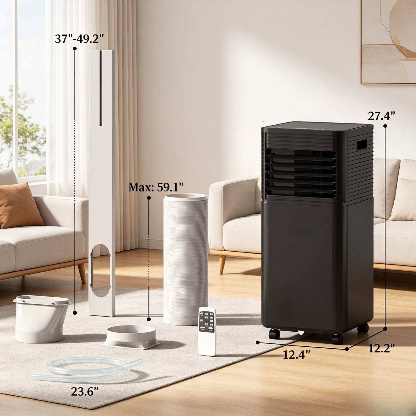 Modern Mobile Air Conditioner with Wheels