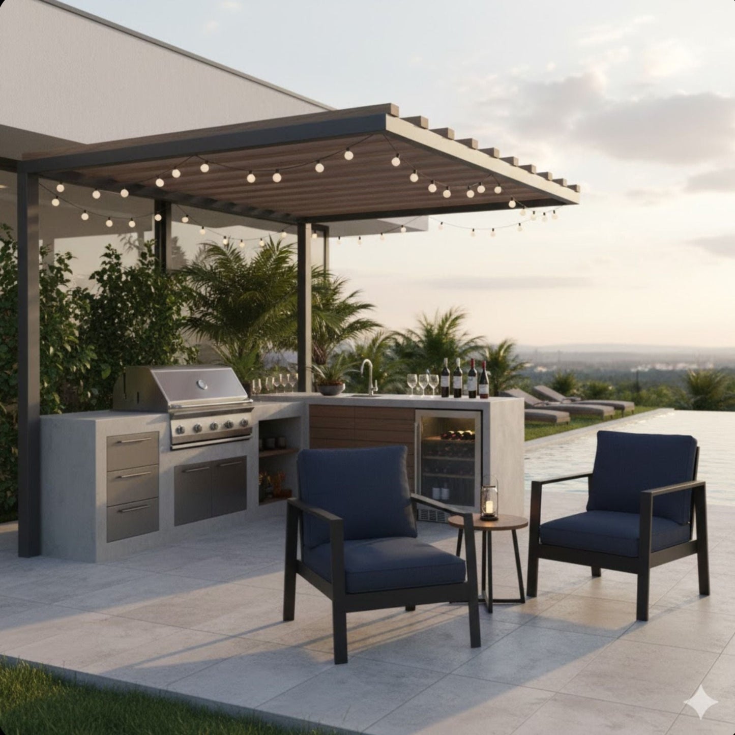 All-Weather Ergonomic Patio Armchairs With Thick Cushions (Set of 2)