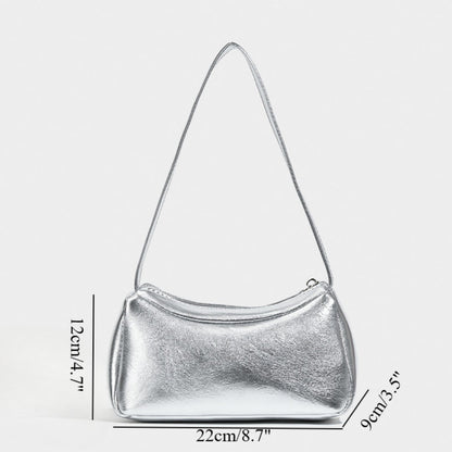 Silver small shoulder bag Design shoulder Bag, Bag Women's Summer Temperament Versatile Shoulder Bag  Hobo Handbag