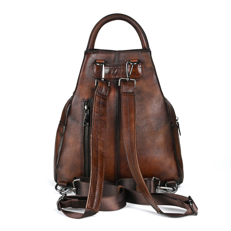 Vintage Large-capacity Backpack Made From Full-grain Cowhide