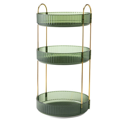 3 Tier Rotating Makeup Organizer 360¡ Spinning Perfume Cosmetic Storage Tray 55LBS Load Countertop Shelves for Lotion Lipstick