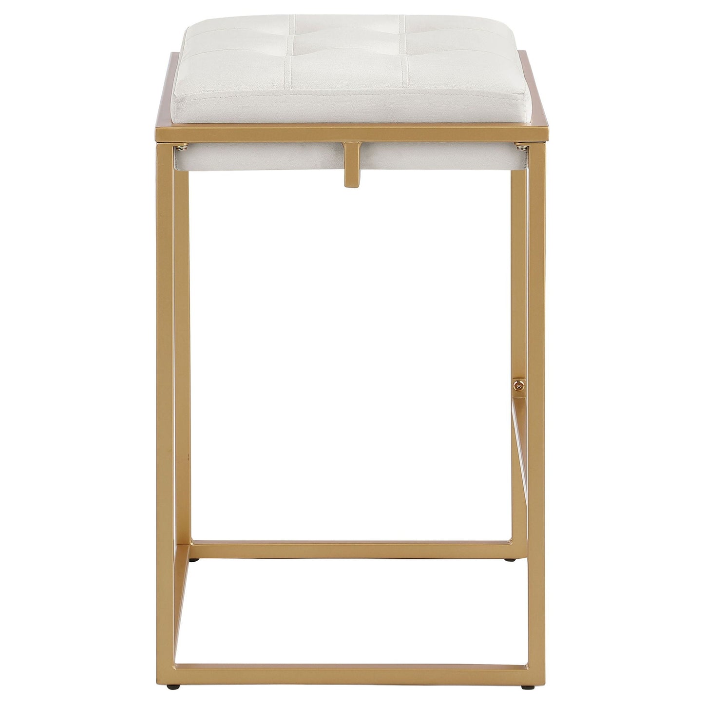 Square Counter Height Stools (Set of 2) - Beige / Gold