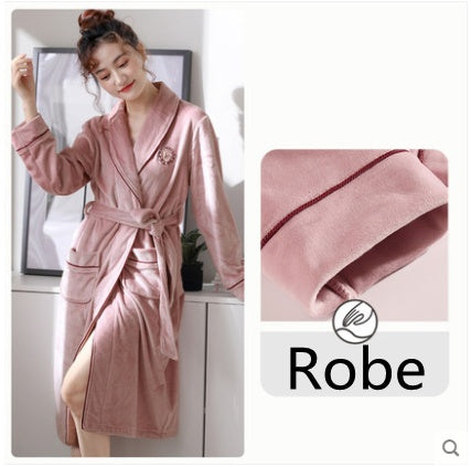Burgundy island velvet fabric winter unisex flannel robe for men & women