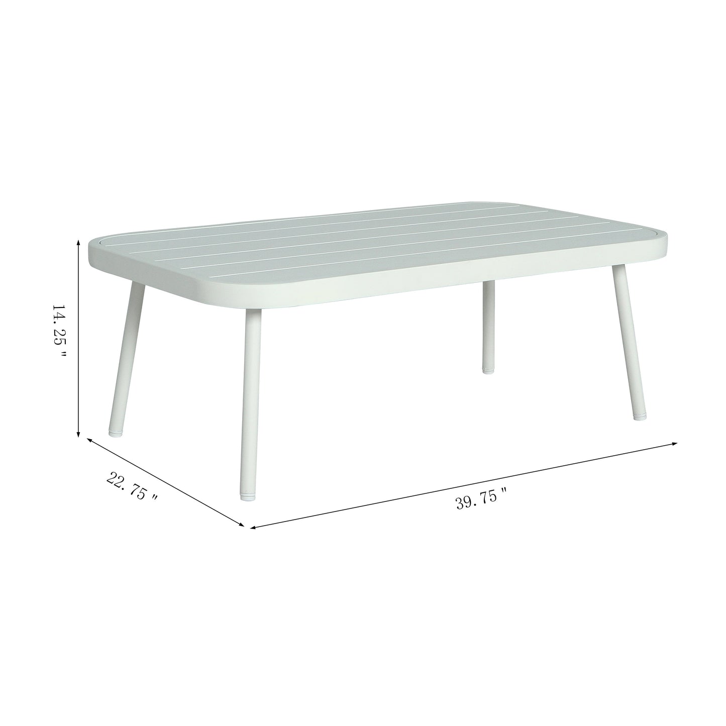 Mariano Steel Loveseat and Table, Off White & Grey