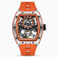 Mens Transparent Barrel-Shaped Fully Luminous Waterproof Mechanical Watch