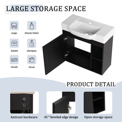 24" Wall-Mounted Bathroom Vanity