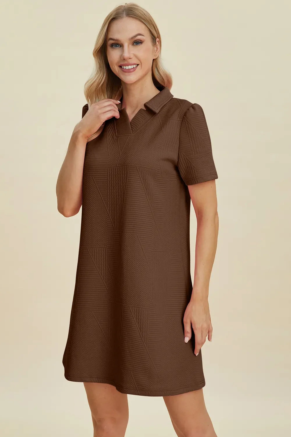 Texture Short Sleeve Dress