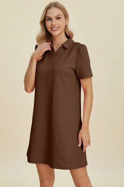 Texture Short Sleeve Dress