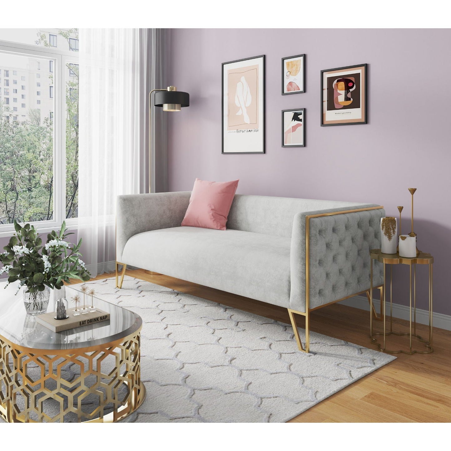 Vector - 3 Seat Sofa - Gray