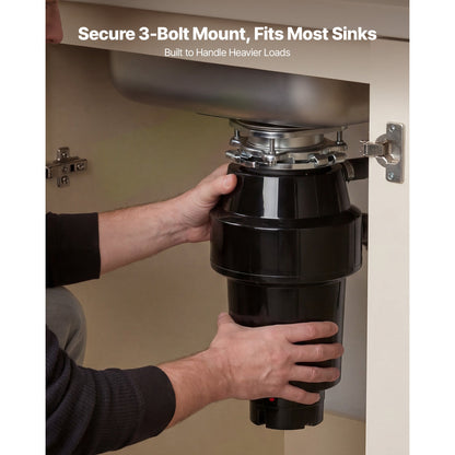 Food Waste Garbage Disposal, 1HP 3700RPM DC Motor