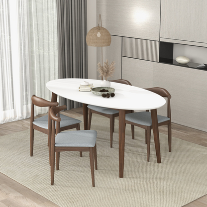 Ada Mid Century Modern Style Solid Wood Dining Table