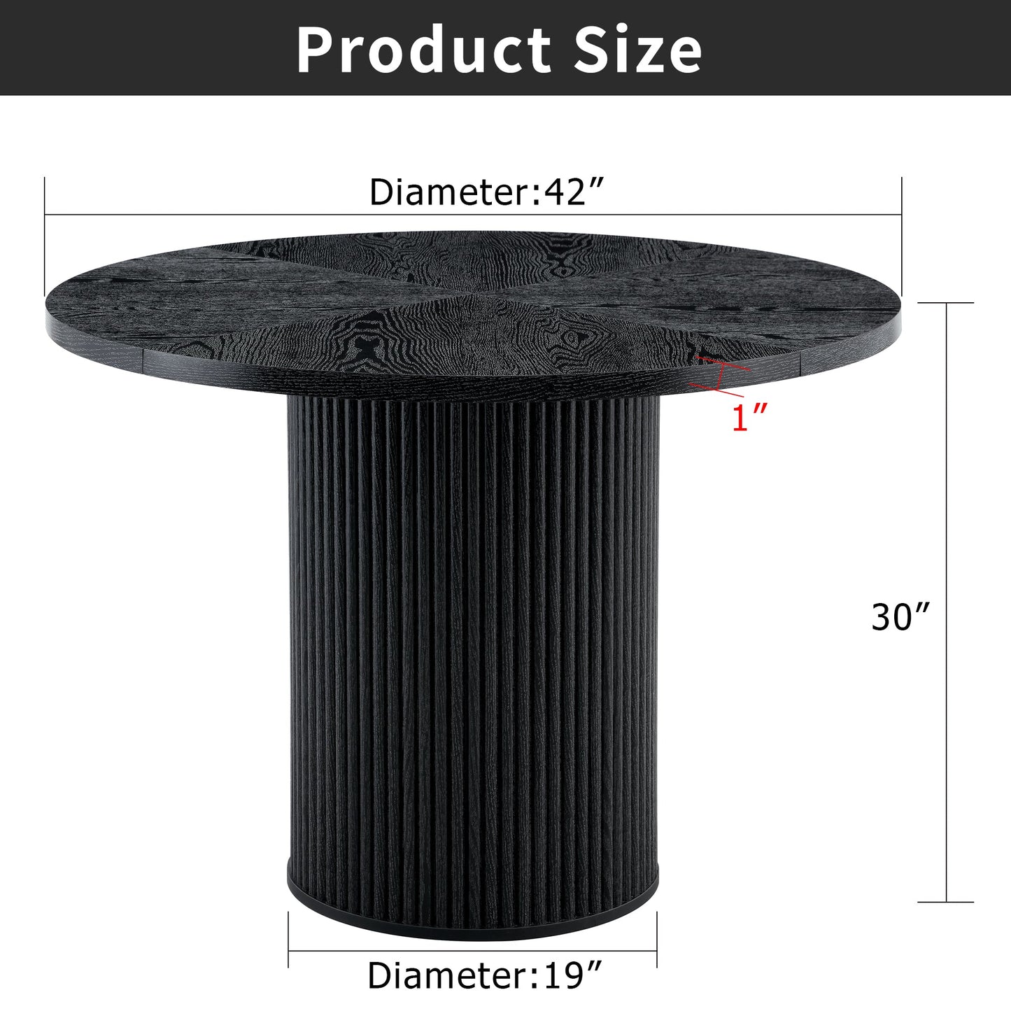 Modern Spliced Circular Dining Table with 42 Inch Diameter