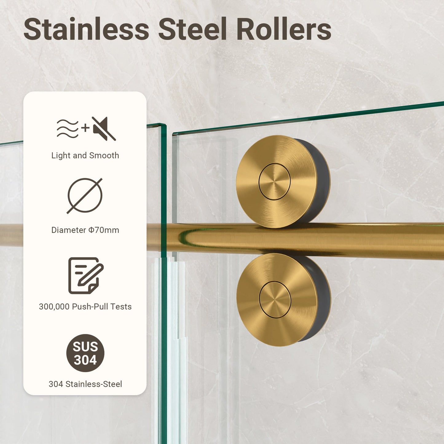 56"-60"W x 72"H Frameless Single Sliding Shower Door