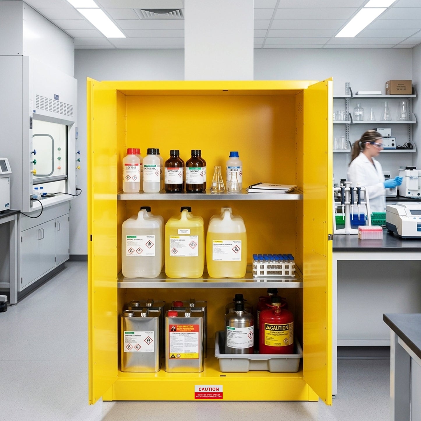 90 Gal Flammable Safety Cabinet, 43"W x 34"D x 65"H
