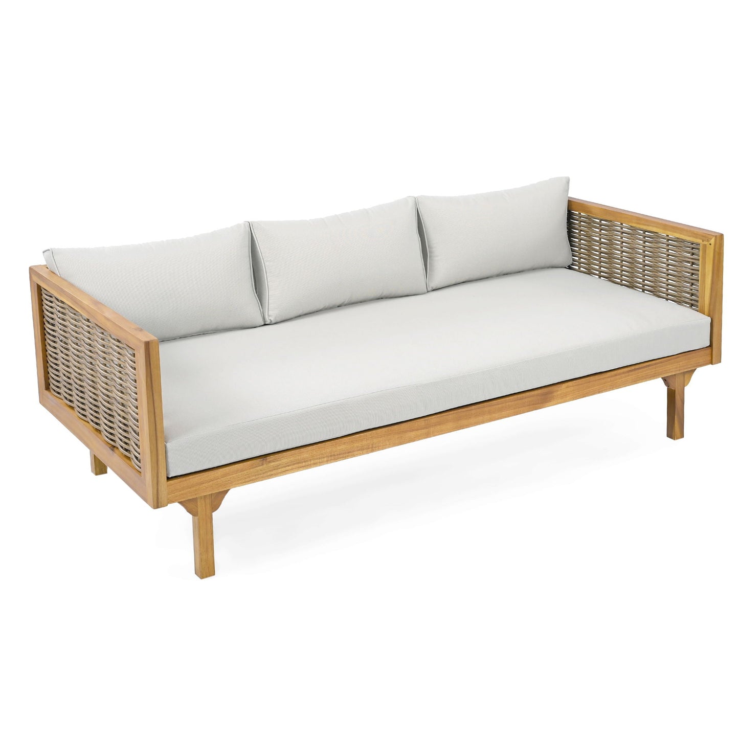 Claremont 3 Seater Daybed Teak Acacia Wood Water Resistant Cushions