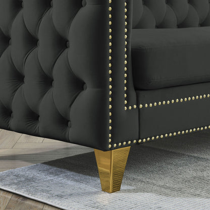 Upholstered Couch Sofa With Button Tufting For Living Room