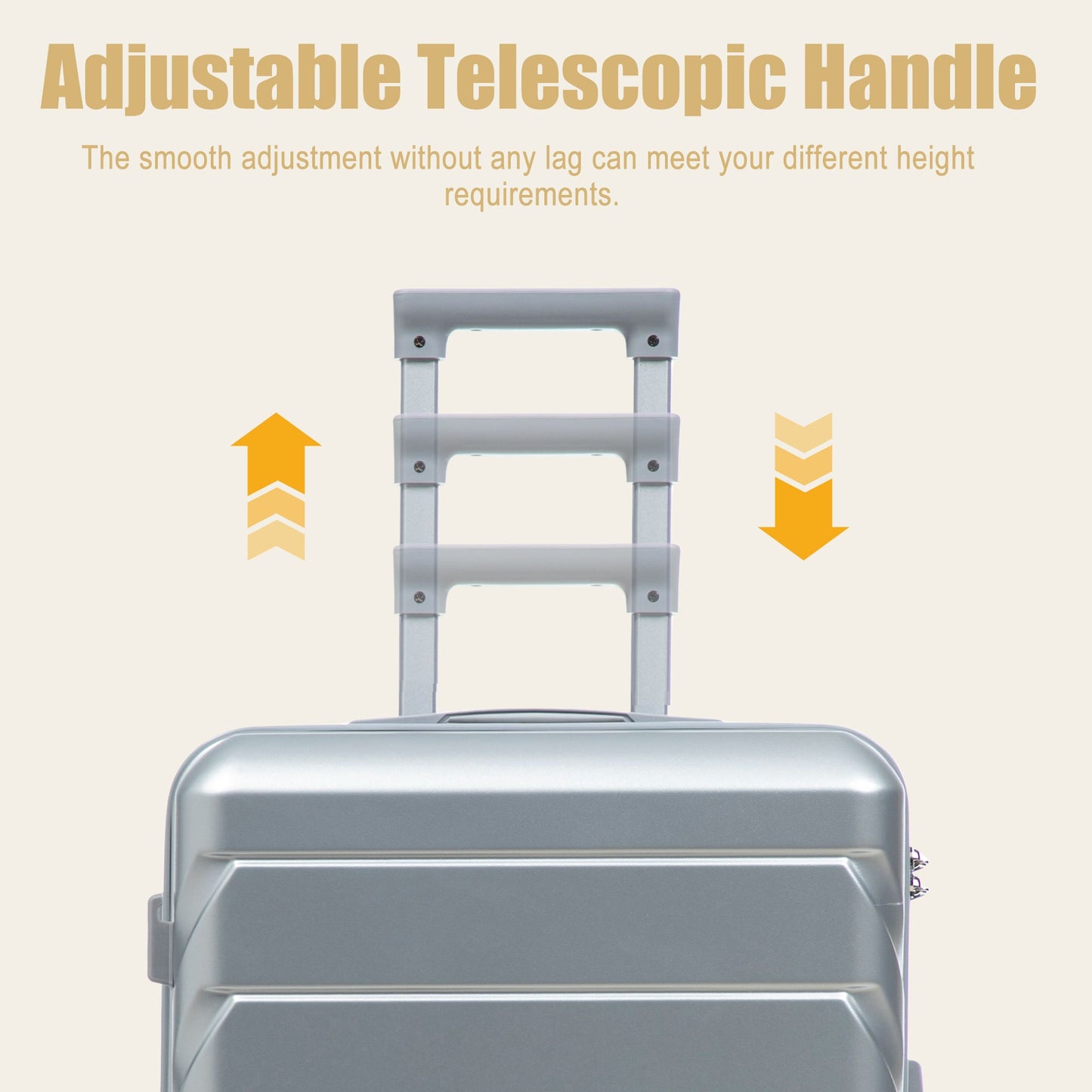 28 Inch ABS Hard Shell Large Travel Checked Luggage - Silver