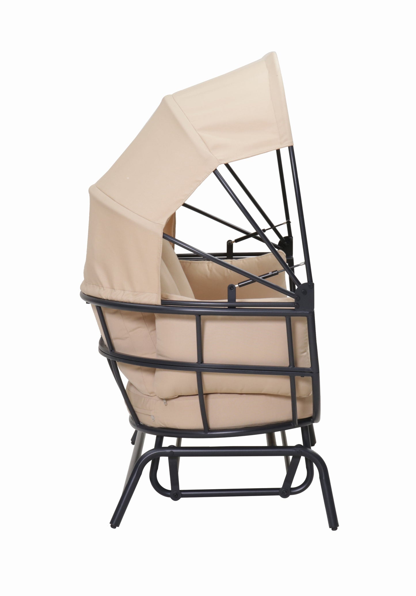 2-Person Outdoor Swing Chair with Adjustable Canopy