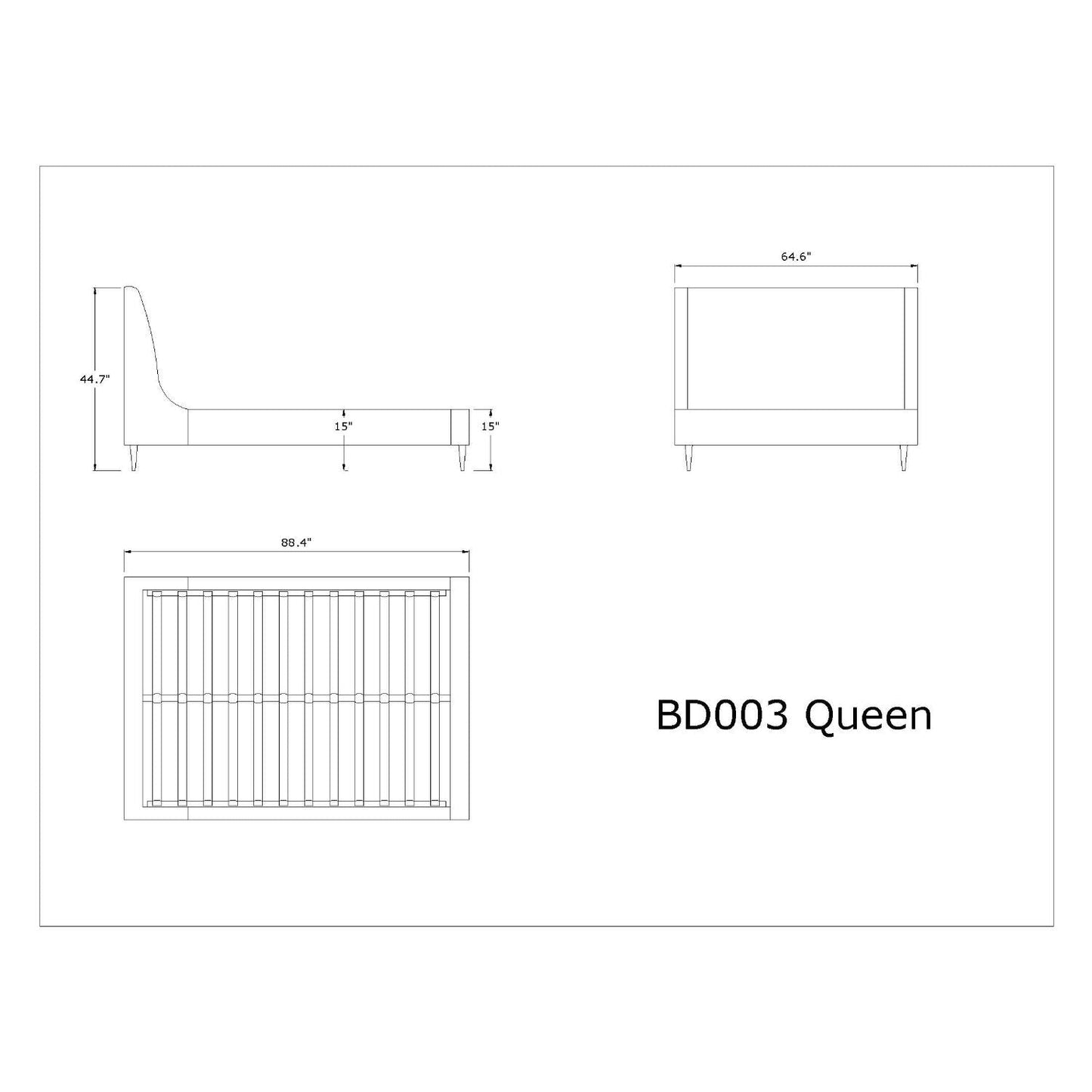 Heather - Upholstered Bed With Curved Headboard