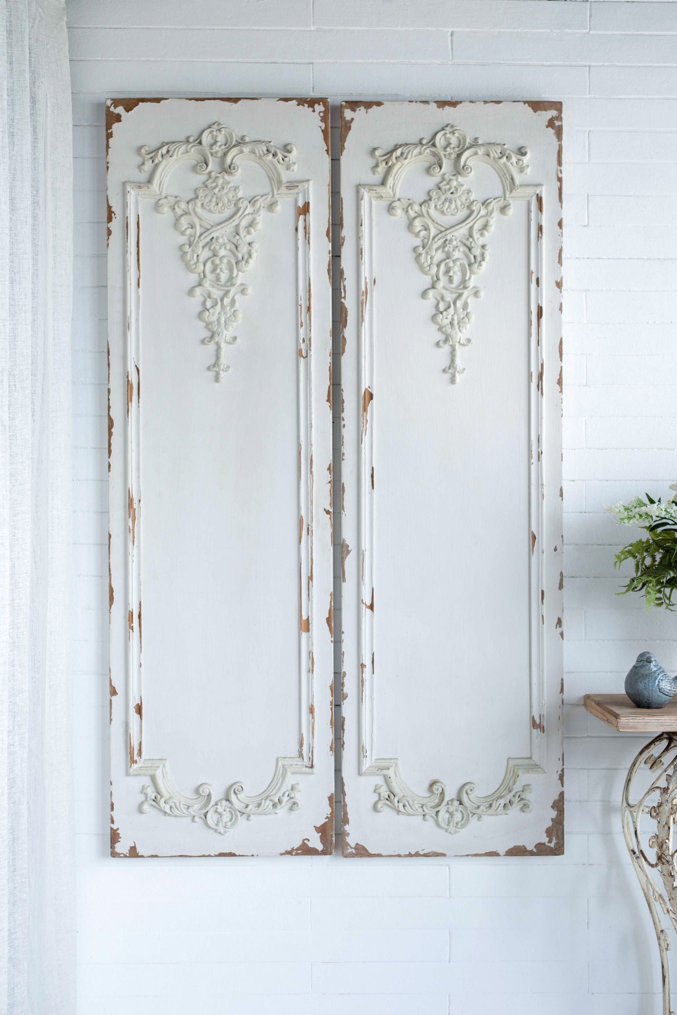 Set Of Large Wooden Rectangle Hanging Panels