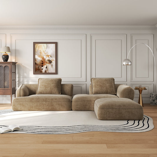 122" Modern L-Shaped Sectional Sofa with Chaise Lounge